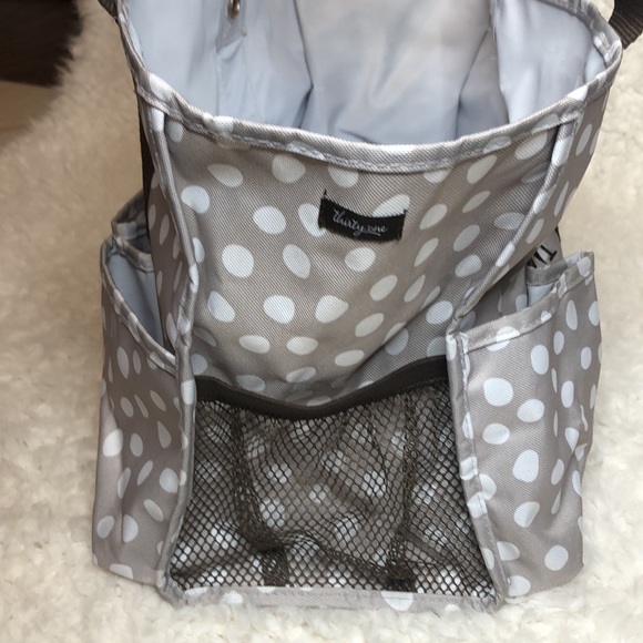 Thirty-One tote bag. Tan with white dots - Picture 3 of 7